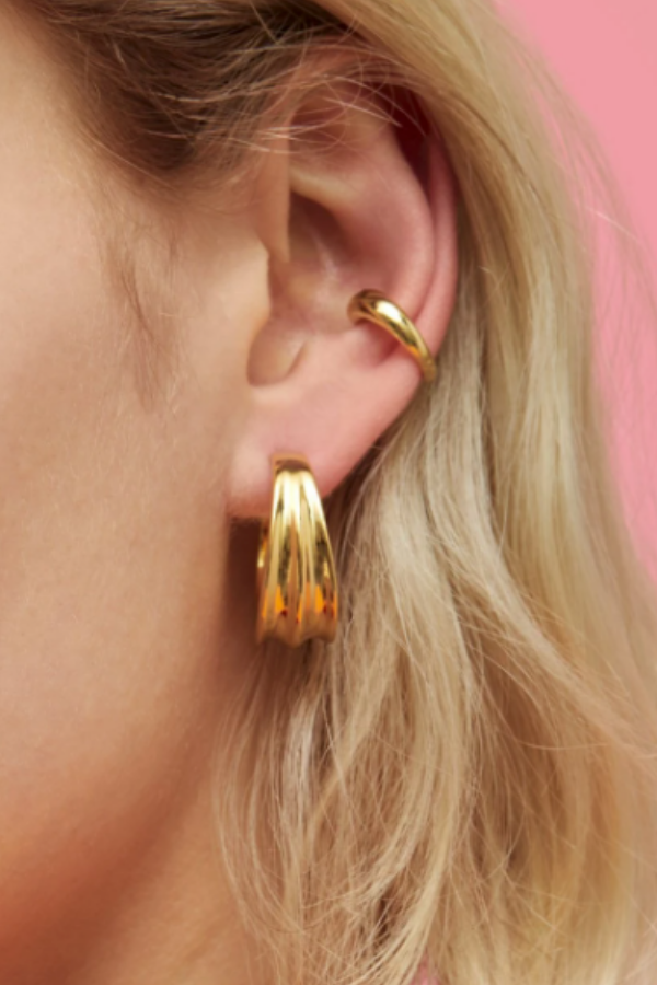 Pleated Hoop Earrings