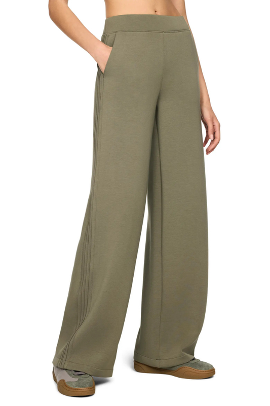 Pintuck Wide Leg Pant