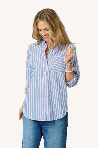 Mia Ruffle Stripe Shirt