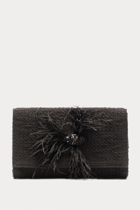 Betta Clutch Fish Boucle Black OS