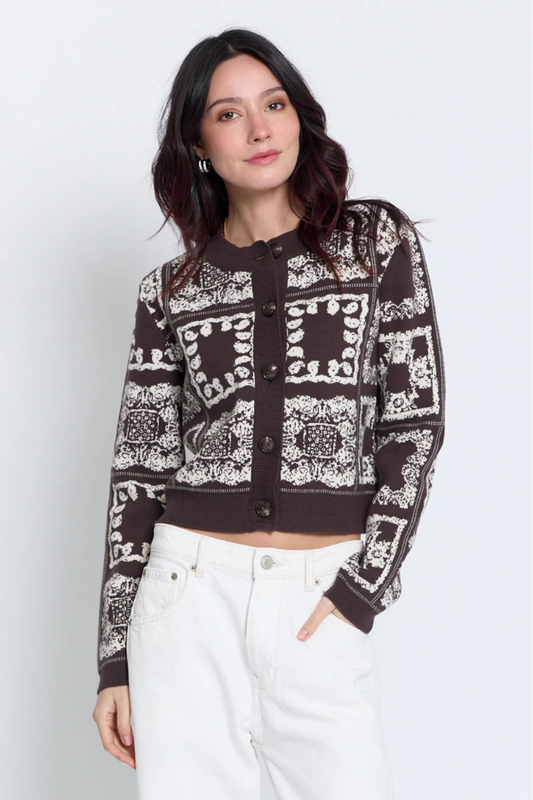Wren Bandana Crew Cardigan