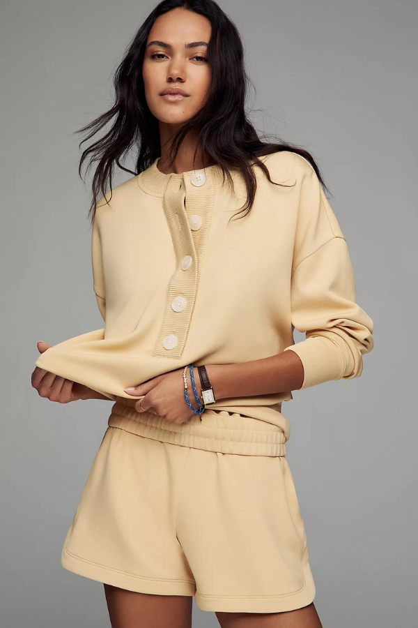 Reena Button Front Sweat