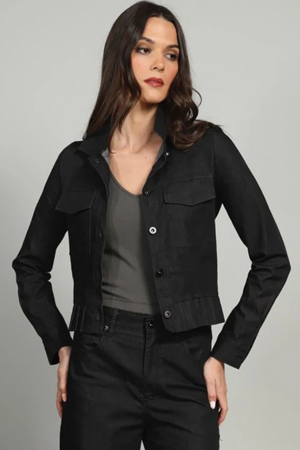 Ruffle Jean Jacket