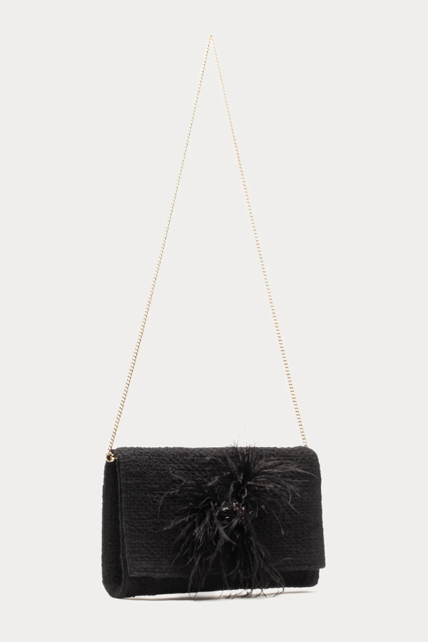 Betta Clutch Fish Boucle Black OS