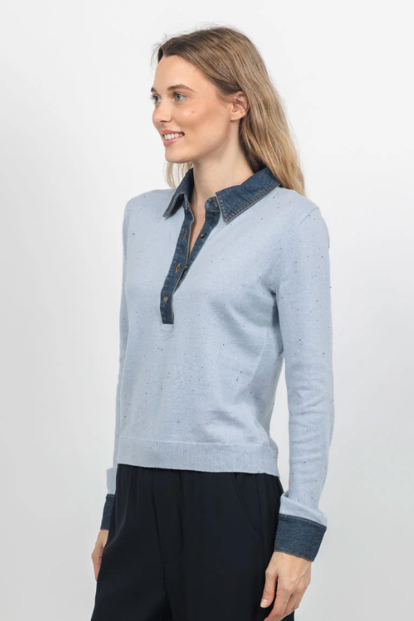Denim Collar Polo