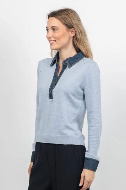 Denim Collar Polo