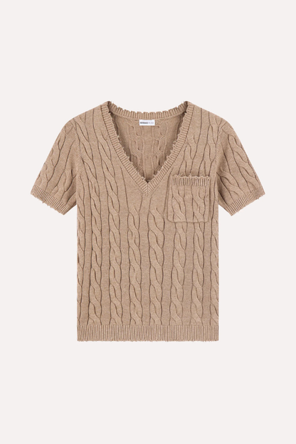 SS Cable Vneck
