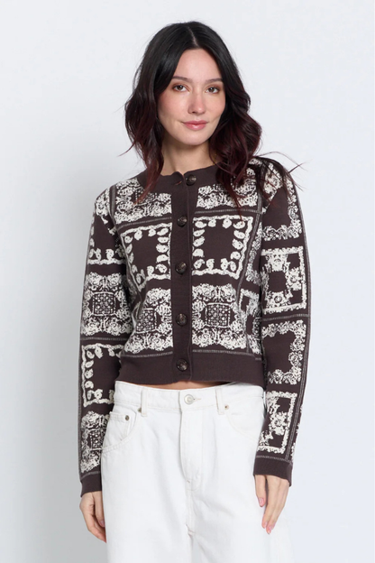Wren Bandana Crew Cardigan