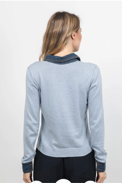 Denim Collar Polo