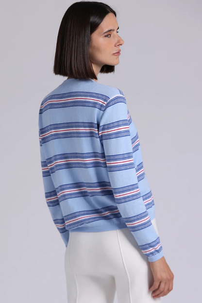 Striped V Neck Cardigan
