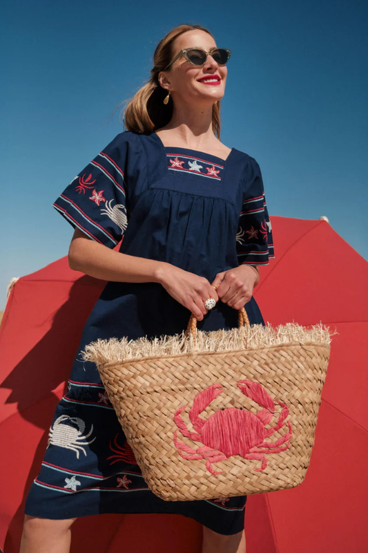 Embroidered Tote Crab