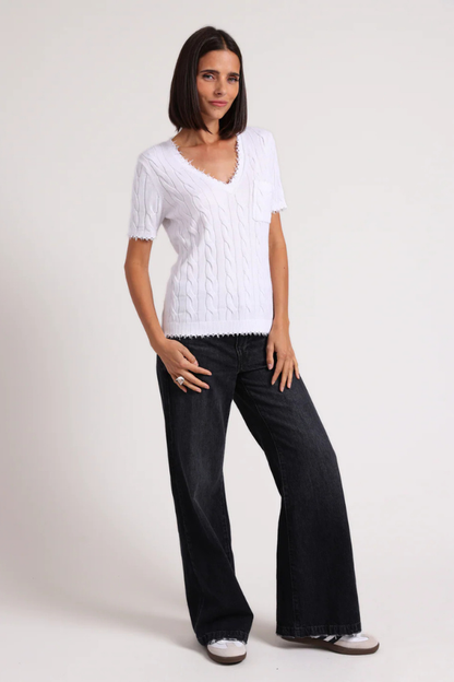 SS Cable Vneck